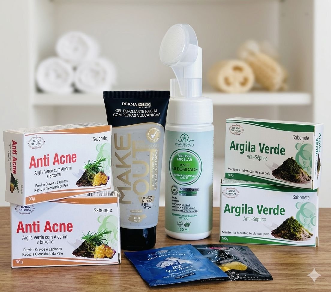 Kit Antiacne Lianda Natural – Controle da Oleosidade e Redução de Espinhas